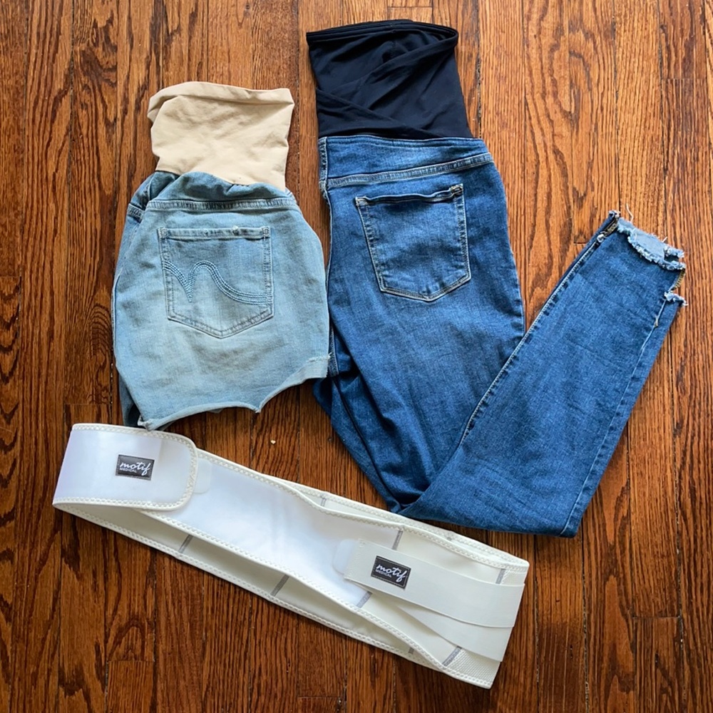 MATERNITY BUNDLE!!! Jeans shorts & support belt